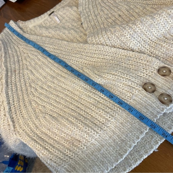 Free People Chunky Thick Cream Cardigan Womens Large - Picture 8 of 11